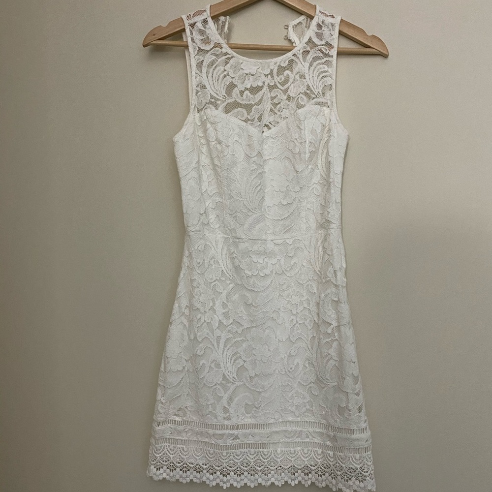 Price firm: Hollister white lace halter mini dress - Picture 5 of 8